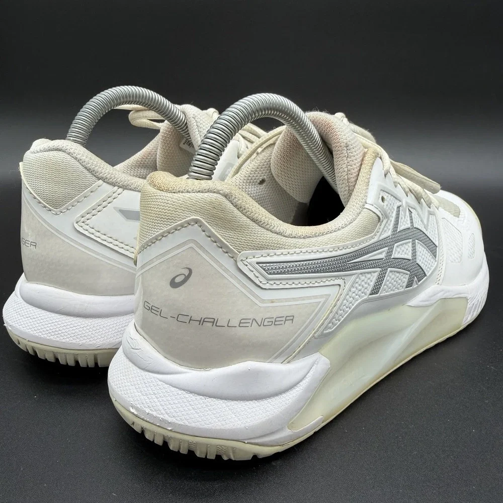 Asics Gel-Challenger White Silver Tennis Shoe Women's Size 9.5 Pickle Ball
